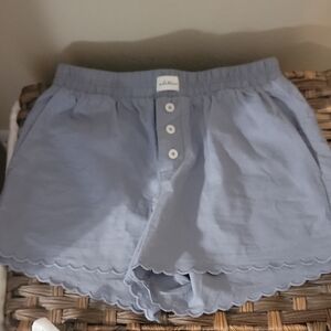 Blue Scalloped Women's Shorts